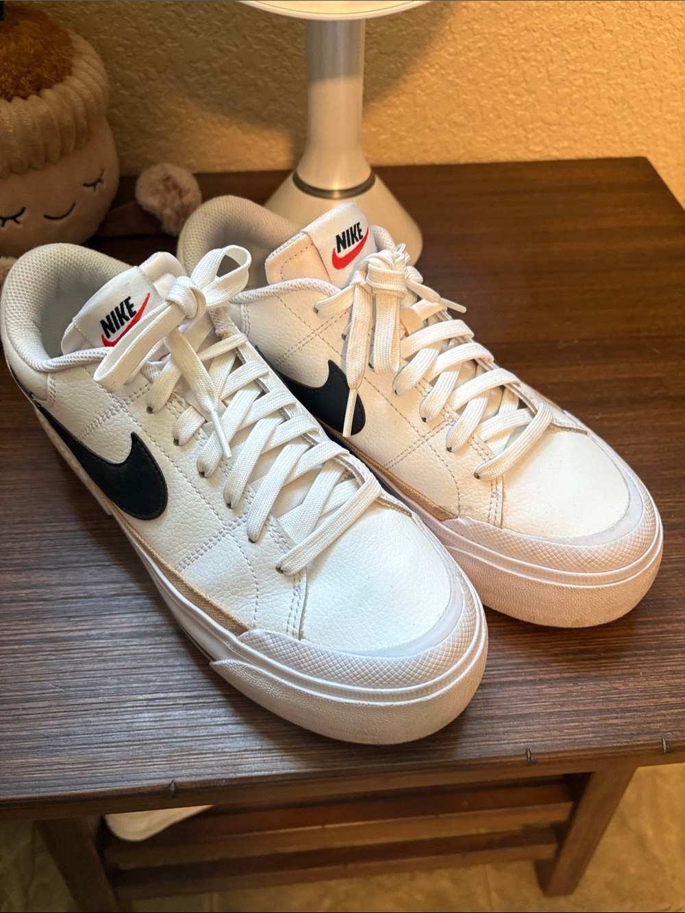Nike White Sneakers with Swoosh Logo - Picture 5 of 8